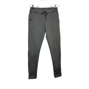 Venti6 Women's Solid Crinkled Jogger in Charcoal Gray - Sz S - NWT